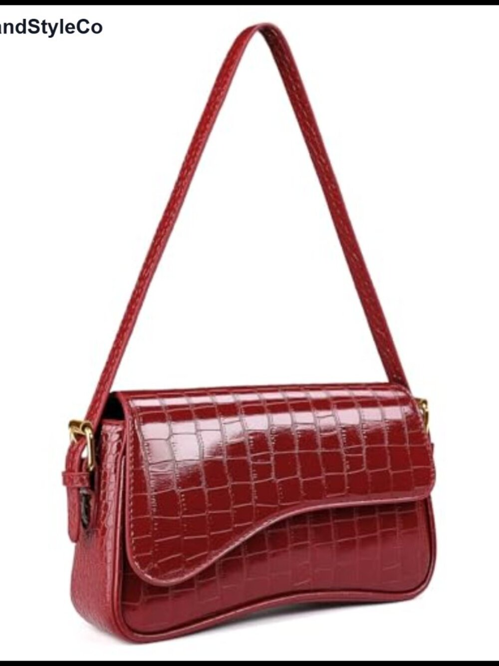 Trendy Hobo Shoulder Bag with Curved Flap Faux Leather Crossbody Purse